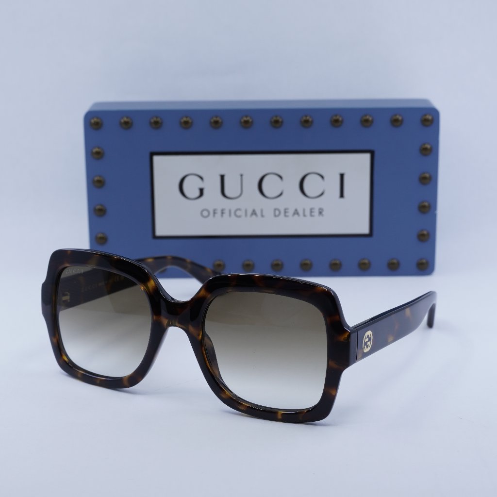 Gucci Gg1337s 003 Square Sunglasses - Dark Havana\Gradient Brown